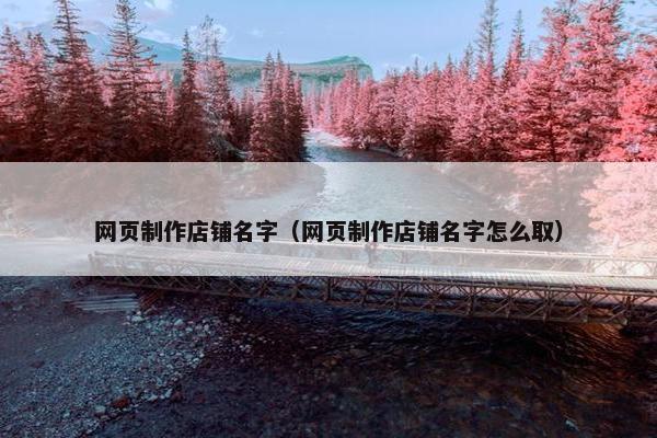 网页制作店铺名字（网页制作店铺名字怎么取）