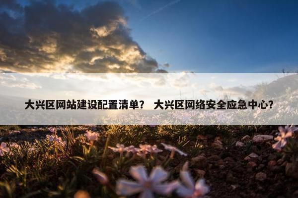 大兴区网站建设配置清单？ 大兴区网络安全应急中心？