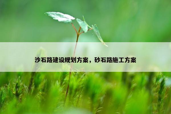 沙石路建设规划方案，砂石路施工方案