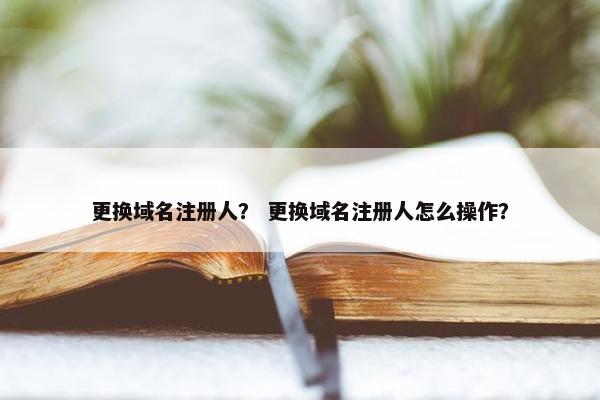 更换域名注册人？ 更换域名注册人怎么操作？