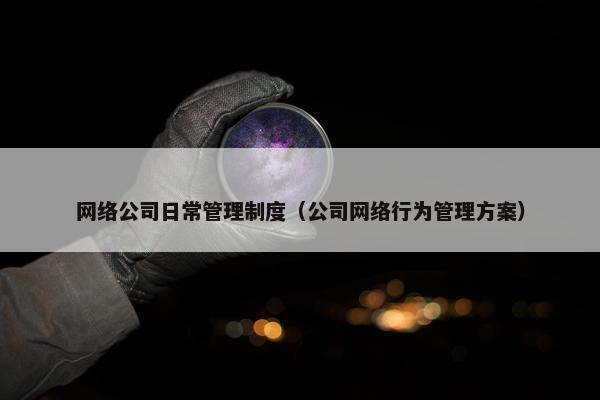网络公司日常管理制度（公司网络行为管理方案）