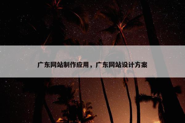 广东网站制作应用，广东网站设计方案