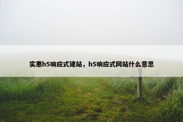 实惠h5响应式建站，h5响应式网站什么意思