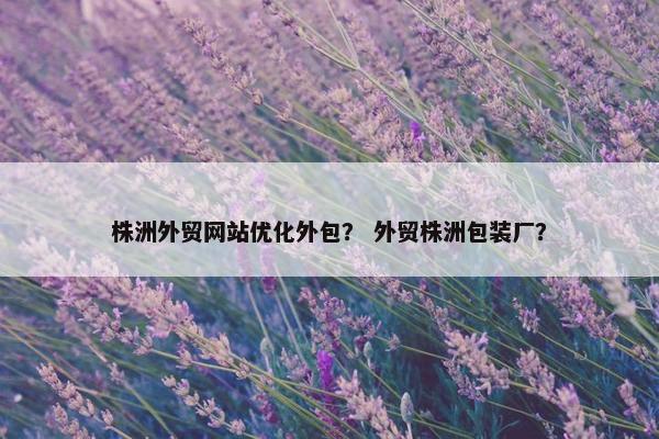 株洲外贸网站优化外包？ 外贸株洲包装厂？