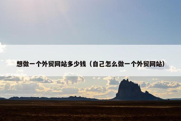 想做一个外贸网站多少钱（自己怎么做一个外贸网站）