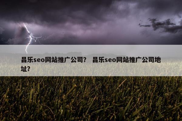 昌乐seo网站推广公司？ 昌乐seo网站推广公司地址？