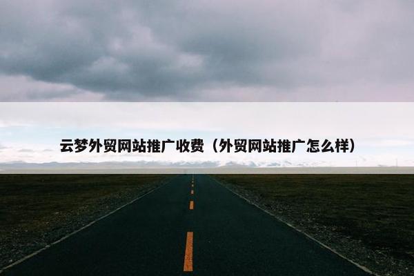 云梦外贸网站推广收费（外贸网站推广怎么样）
