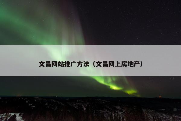 文昌网站推广方法（文昌网上房地产）