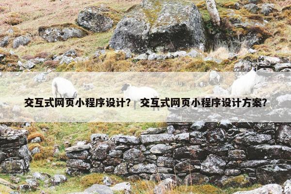交互式网页小程序设计？ 交互式网页小程序设计方案？