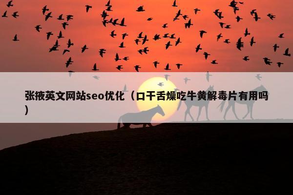 张掖英文网站seo优化（口干舌燥吃牛黄解毒片有用吗）