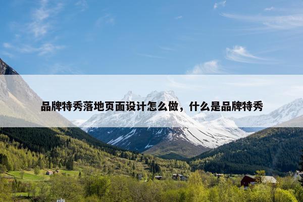 品牌特秀落地页面设计怎么做，什么是品牌特秀