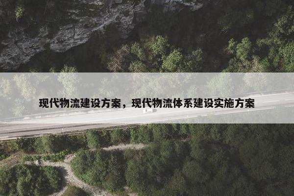 现代物流建设方案，现代物流体系建设实施方案