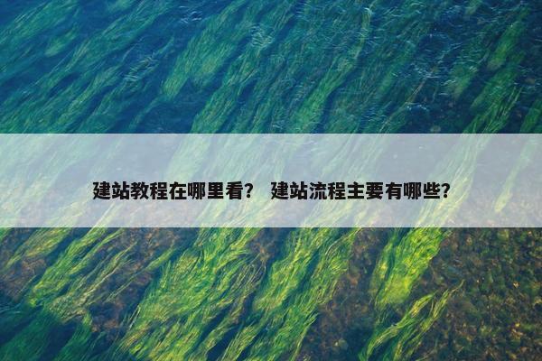 建站教程在哪里看？ 建站流程主要有哪些？