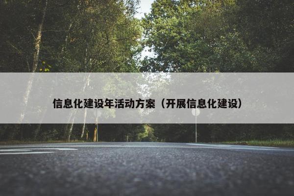信息化建设年活动方案（开展信息化建设）