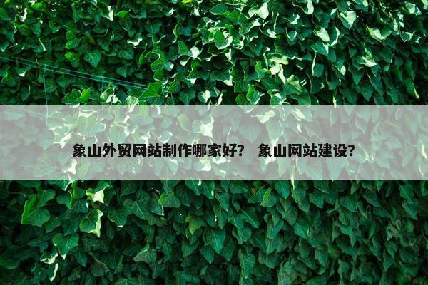 象山外贸网站制作哪家好？ 象山网站建设？