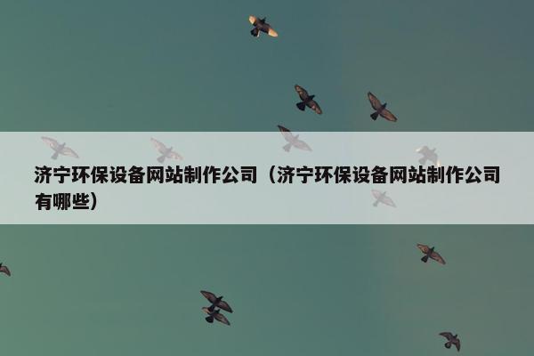 济宁环保设备网站制作公司（济宁环保设备网站制作公司有哪些）