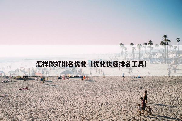 怎样做好排名优化（优化快速排名工具）