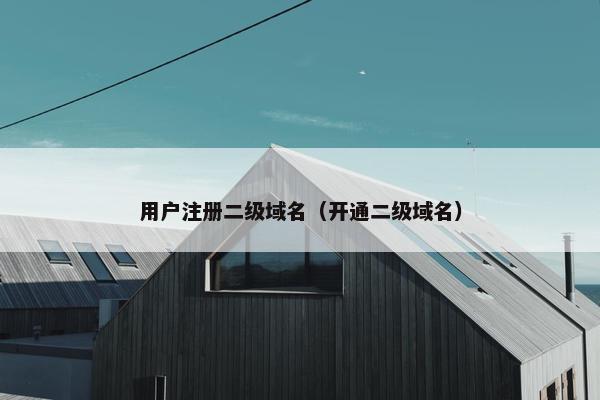 用户注册二级域名（开通二级域名）