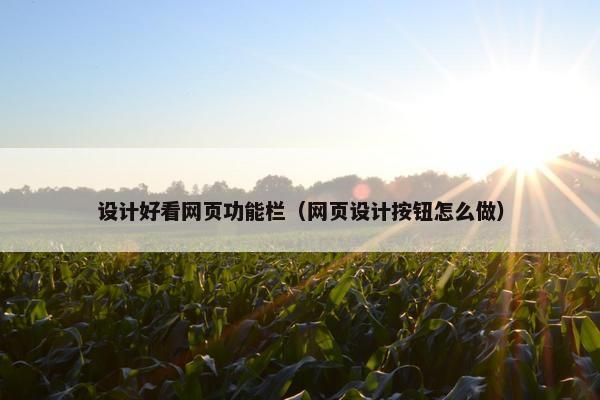 设计好看网页功能栏（网页设计按钮怎么做）