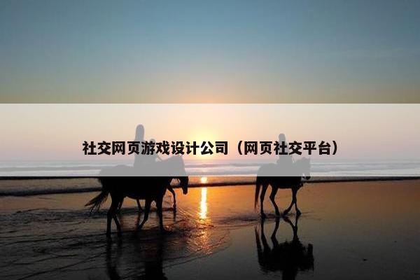 社交网页游戏设计公司（网页社交平台）