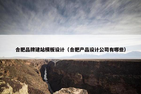 合肥品牌建站模板设计（合肥产品设计公司有哪些）