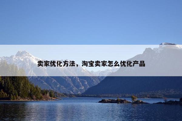卖家优化方法，淘宝卖家怎么优化产品
