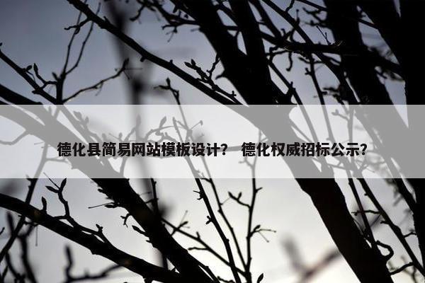 德化县简易网站模板设计？ 德化权威招标公示？