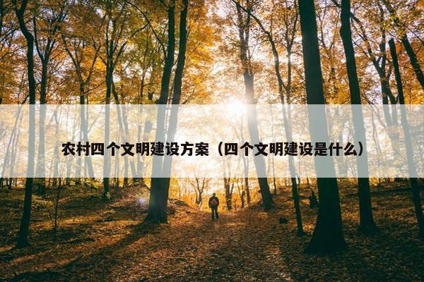 农村四个文明建设方案（四个文明建设是什么）