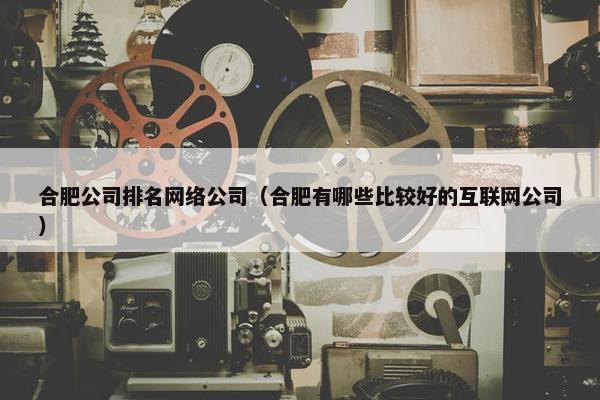 合肥公司排名网络公司（合肥有哪些比较好的互联网公司）