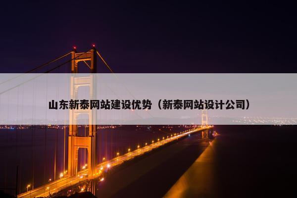 山东新泰网站建设优势（新泰网站设计公司）
