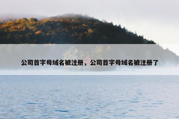 公司首字母域名被注册，公司首字母域名被注册了