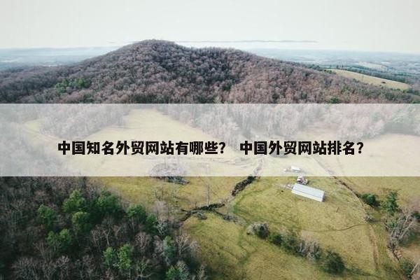 中国知名外贸网站有哪些？ 中国外贸网站排名？