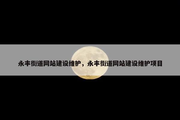 永丰街道网站建设维护，永丰街道网站建设维护项目