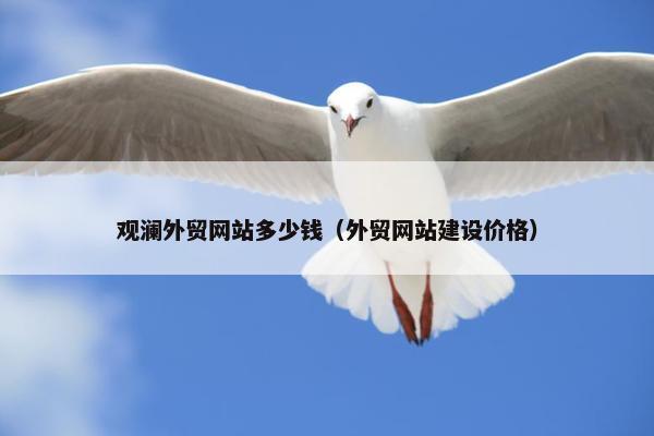 观澜外贸网站多少钱（外贸网站建设价格）