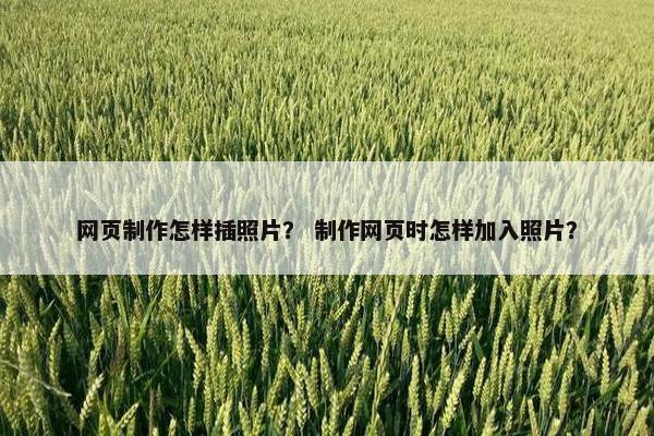网页制作怎样插照片？ 制作网页时怎样加入照片？