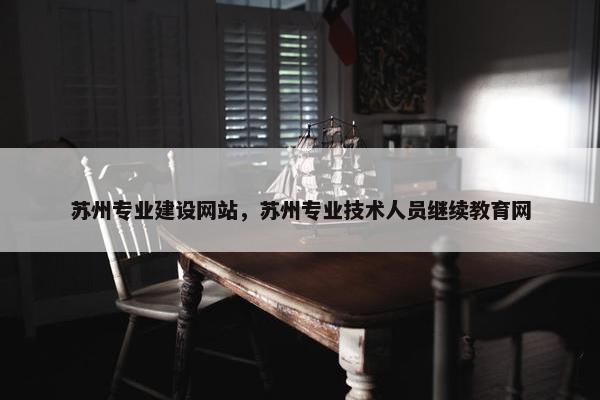 苏州专业建设网站，苏州专业技术人员继续教育网