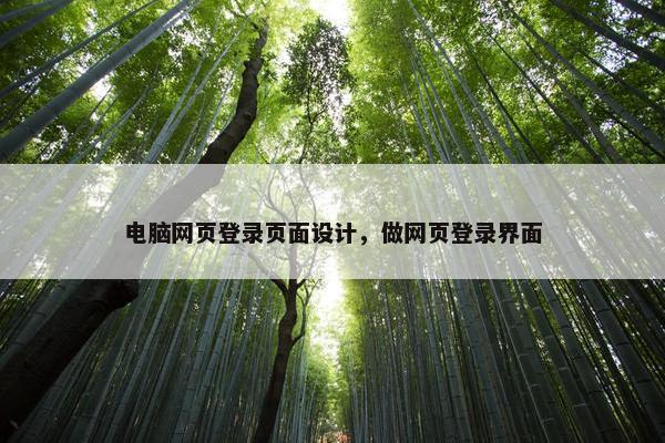 电脑网页登录页面设计，做网页登录界面
