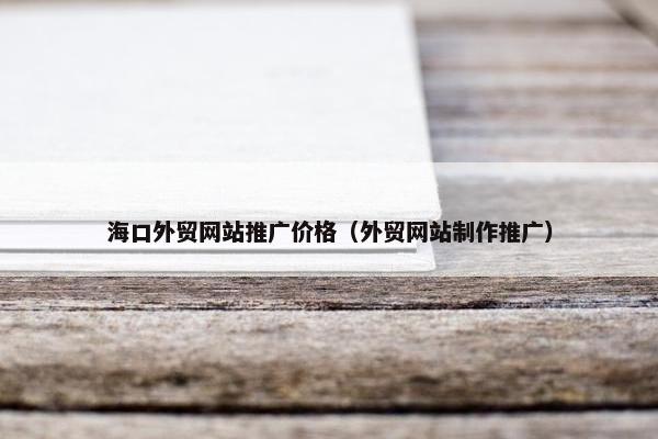 海口外贸网站推广价格（外贸网站制作推广）