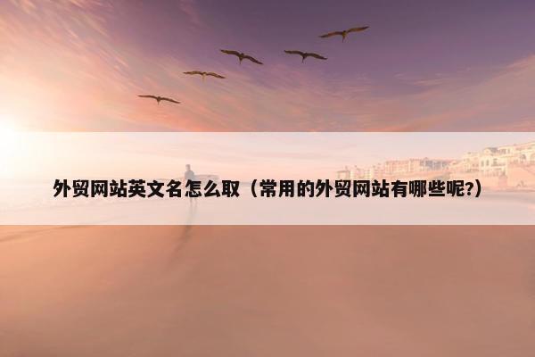 外贸网站英文名怎么取（常用的外贸网站有哪些呢?）