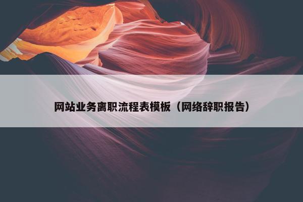 网站业务离职流程表模板（网络辞职报告）