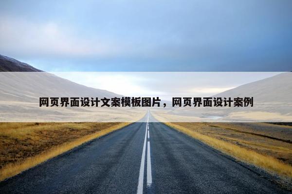 网页界面设计文案模板图片，网页界面设计案例