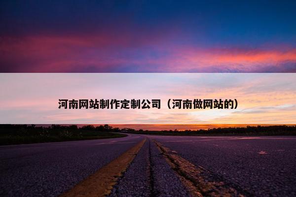 河南网站制作定制公司（河南做网站的）
