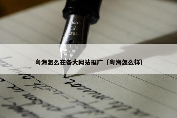 粤海怎么在各大网站推广（粤海怎么样）
