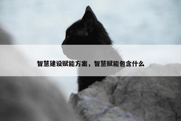 智慧建设赋能方案，智慧赋能包含什么