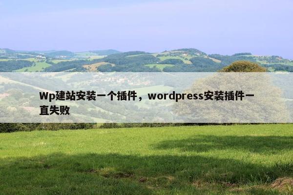 Wp建站安装一个插件，wordpress安装插件一直失败