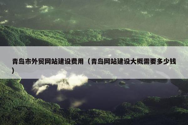 青岛市外贸网站建设费用（青岛网站建设大概需要多少钱）