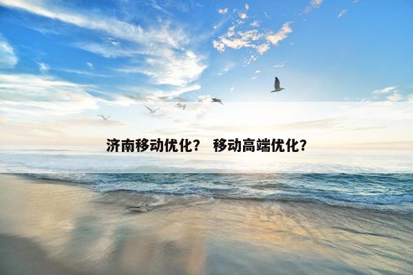 济南移动优化？ 移动高端优化？
