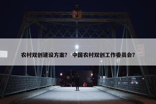 农村双创建设方案？ 中国农村双创工作委员会？