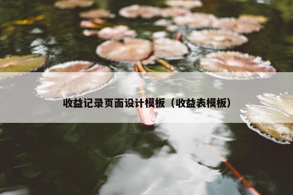 收益记录页面设计模板（收益表模板）