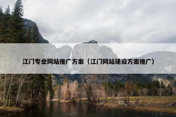 江门专业网站推广方案（江门网站建设方案推广）